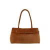 Manu Atelier Le Cambon East West Suede Shoulder Bag In Brown
