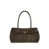 Manu Atelier Rectangular Shape Top Handles Buckle Detail Bag In Green