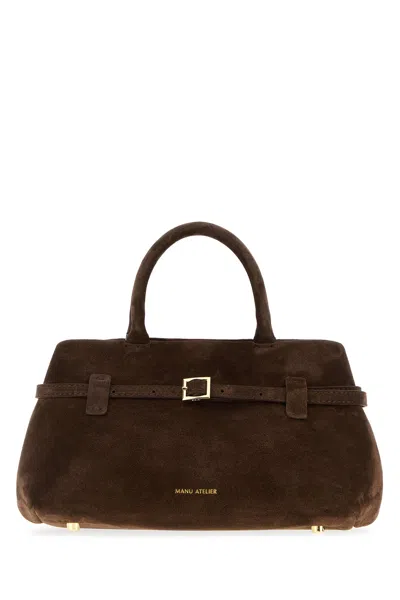 Manu Atelier Brown Suede Le Cambon 25 Handbag