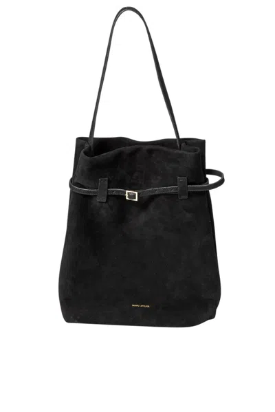 Manu Atelier Buckle Detailed Tote Bag In Black