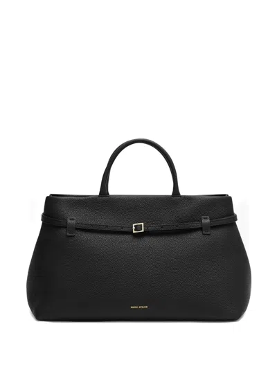 Manu Atelier 40 Cambon Structured Top Handle Bag In Burgundy