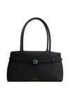 Manu Atelier Buckle-strap Tubular-handles Tote Bag In Black