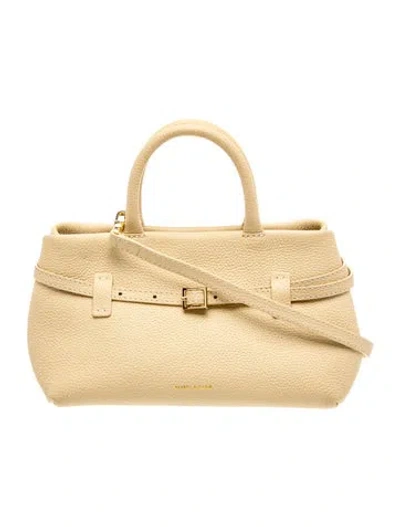 Pre-owned Manu Atelier Calf Leather Top Handle Bag In Neutral