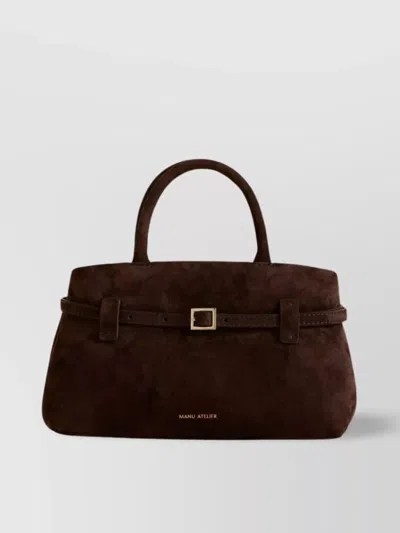 Manu Atelier Cambon 25 Suede Shoulder Bag