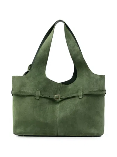 Manu Atelier Cambon Cabas Buckle-detail Tote Bag In Green