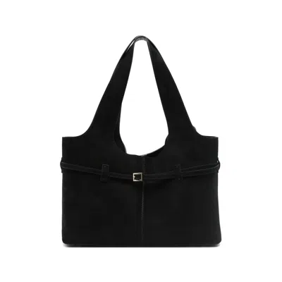 Manu Atelier Cambon Cabas Suede Tote Bag In Black