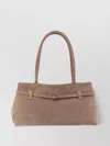 Manu Atelier Cambon East West Suede Shoulder Bag