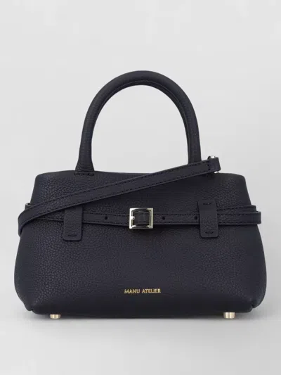 Manu Atelier Cambon Shoulder Bag Top Handle Design In Black