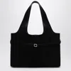 Manu Atelier Cambon Tote Bag In Black Suede In Black