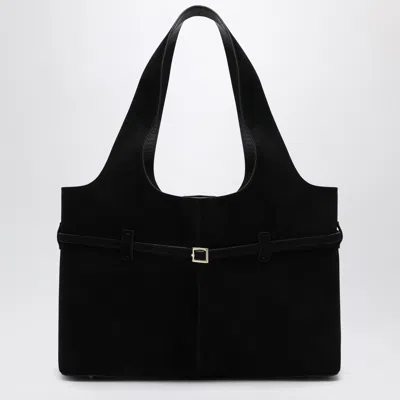 Manu Atelier Cambon Tote Bag In Black Suede
