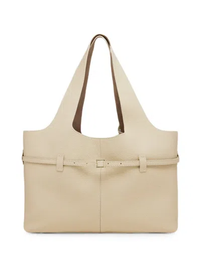 Manu Atelier Cambos Cabas Leather Tote Bag In Neutrals