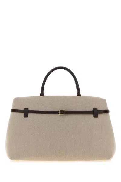 Manu Atelier Cappuccino Canvas Le Cambon 40 Shopping Bag In Brown