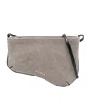 Manu Atelier Curve Leather Shoulder Bag In Gray