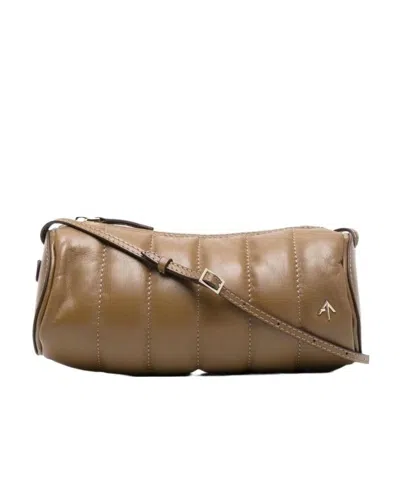 MANU ATELIER MANU ATELIER LOGO-PLAQUE PADDED CYLINDER SHOULDER BAG