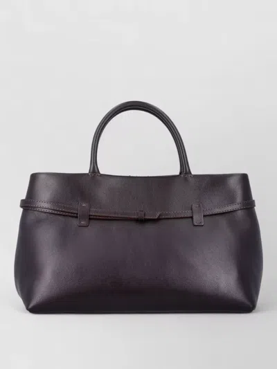 Manu Atelier Cylinder Leather Tote Bag In Purple