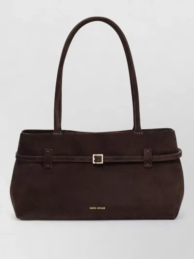 Manu Atelier Cylinder Shoulder Bag In Brown