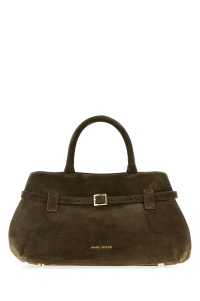 Manu Atelier Dark Green Suede Le Cambon 25 Handbag