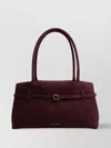 Manu Atelier Le Cambon East West Suede Tote Bag In Brown