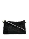 Manu Atelier Faux-fur Zipped Bag In Schwarz