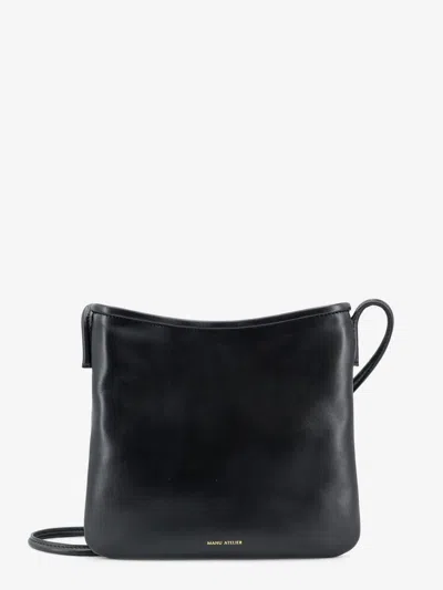 Manu Atelier Logo-letter Shoulder Bag In Black
