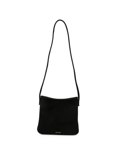Manu Atelier Fidèle Suede Shoulder Bag In Black