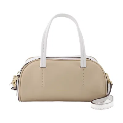 Manu Atelier Hourglass Bag In Ivory And White Leather In Multi