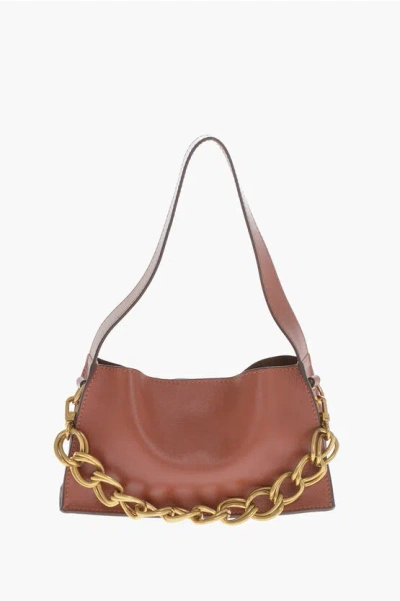 Manu Atelier Kesme Shoulder Bag With Chain In Brown