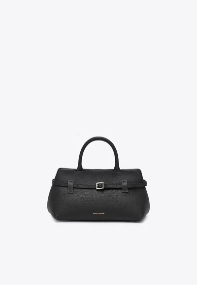 Manu Atelier Le Cambon 25 Leather Top Handle Bag In Black