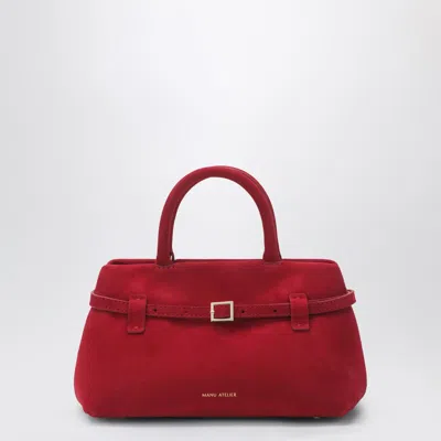 Manu Atelier Le Cambon 25 Red Suede Bag