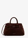 Manu Atelier Le Cambon 25 Suede Handbag In Brown