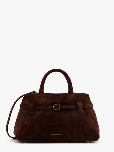 Manu Atelier Le Cambon 25 Suede Handbag In Brown