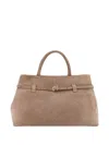Manu Atelier Le Cambon 35 Buckle-fastening Suede Handbag