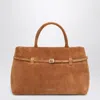 Manu Atelier Le Cambon 35 Camel Bag In Suede In Sand