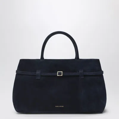 Manu Atelier Le Cambon 35 Dark Blue Suede Bag