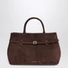 Manu Atelier Structured Tote Buckle Detail Bag In Brown