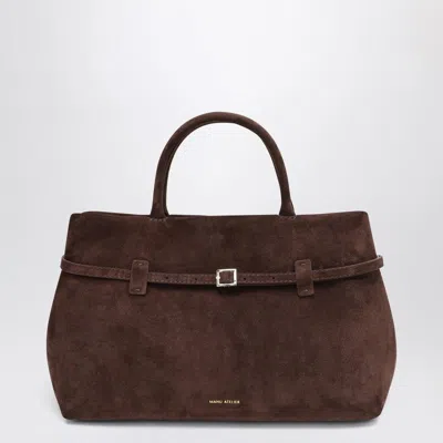 MANU ATELIER MANU ATELIER  LE CAMBON 35 DARK BROWN SUEDE BAG