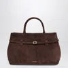 Manu Atelier Structured Tote Buckle Detail Bag In Brown