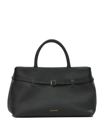 Manu Atelier "le Cambon 35" Medium Handbag In Black