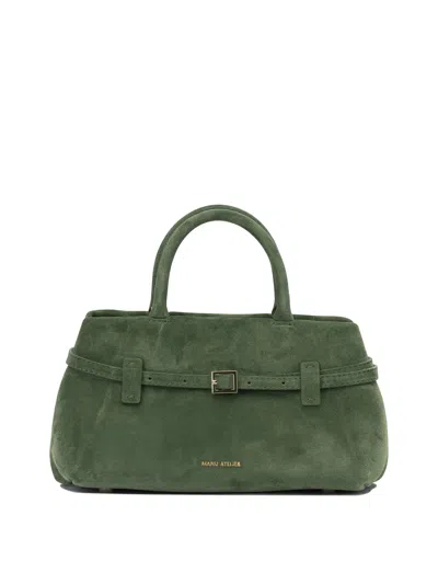 Manu Atelier "le Cambon 35" Medium Handbag In Green