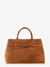 Manu Atelier Structured Suede Top Handle Tote Bag