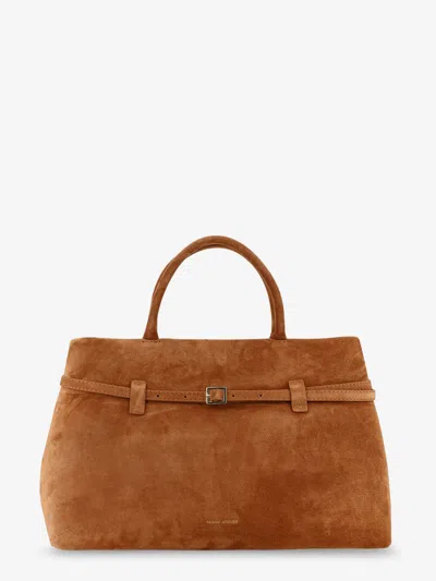 Manu Atelier Le Cambon 35 Suede Shoulder Bag In Brown