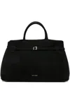 Manu Atelier Le Cambon 35 Suede Tote Bag In Black