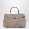 Manu Atelier Le Cambon 35 Sughero Bag In Suede In Brown