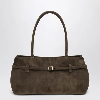 Manu Atelier Le Cambon East West Tobacco Suede Bag In Brown
