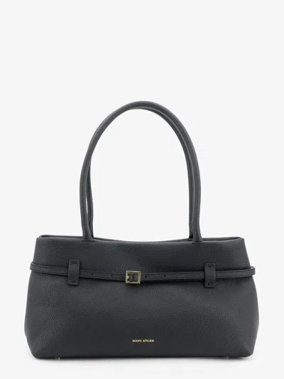 Manu Atelier Le Cambon East West Leather Shoulder Bag In Black
