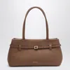 Manu Atelier Le Cambon East West Mocha Mousse Suede Bag In Black