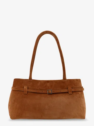 Manu Atelier Le Cambon East West Suede Shoulder Bag In Brown