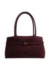 Manu Atelier Le Cambon East West Suede Tote Bag In Red