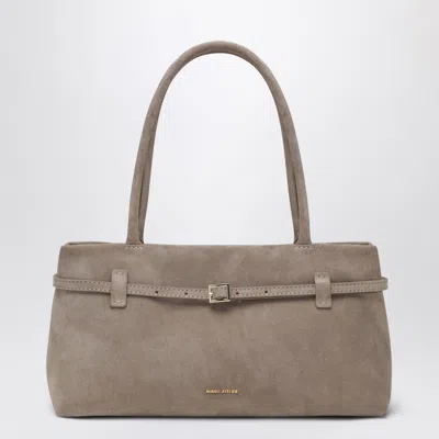 Manu Atelier Le Cambon East West Sughero Bag In Suede In Gray