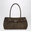 Manu Atelier Rectangular Shape Top Handles Buckle Detail Bag In Green